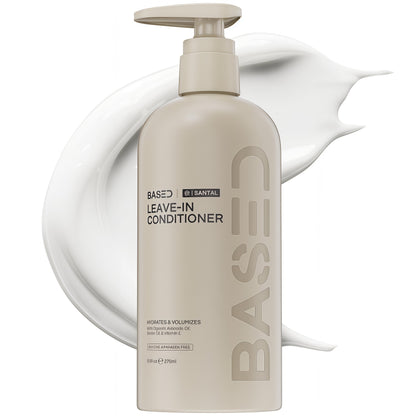 BASED Leave-In Conditioner, Instant Frizz Control, Hydrates & Nourishes Hair, Premium Leave-In Conditioner for Men, Healthier-Looking Frizz-Free Hair in Minutes (9.3 Fl Oz Pack of 1)