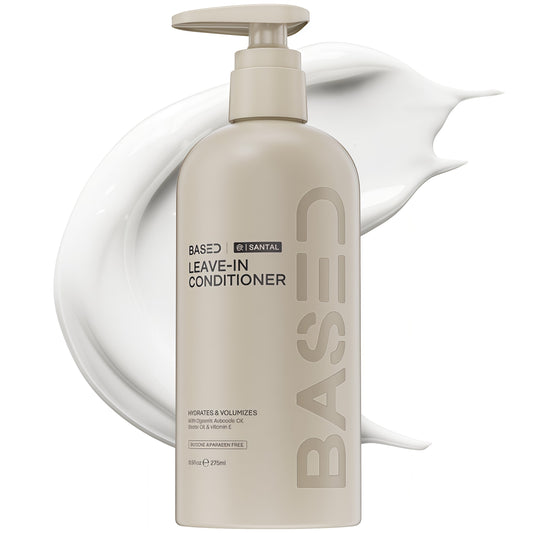 BASED Leave-In Conditioner, Instant Frizz Control, Hydrates & Nourishes Hair, Premium Leave-In Conditioner for Men, Healthier-Looking Frizz-Free Hair in Minutes (9.3 Fl Oz Pack of 1)